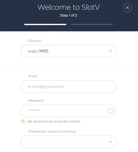 Slotv Registration Form 