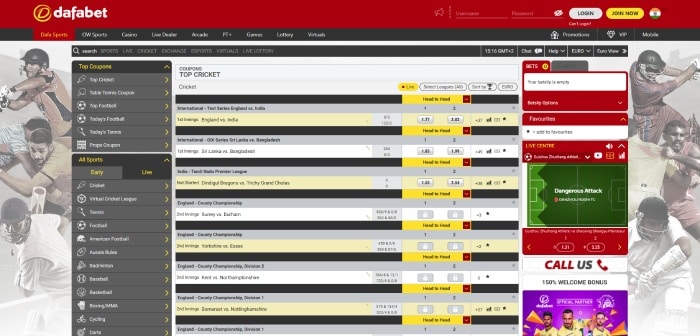 Dafabet Cricket Betting Site