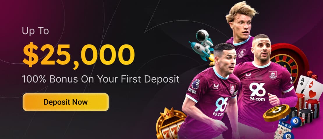 96.com referral code welcome bonus banner